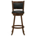 Pair of Broxton upholstered swivel bar chairs by CoasterEssence with chestnut finish, featuring padded seats and modern design.