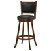 Set of two Broxton upholstered swivel bar chairs by CoasterEssence with chestnut fabric and modern design.