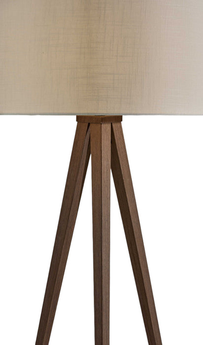 60" Tripod Floor Lamp With Drum Shade - Brown / White