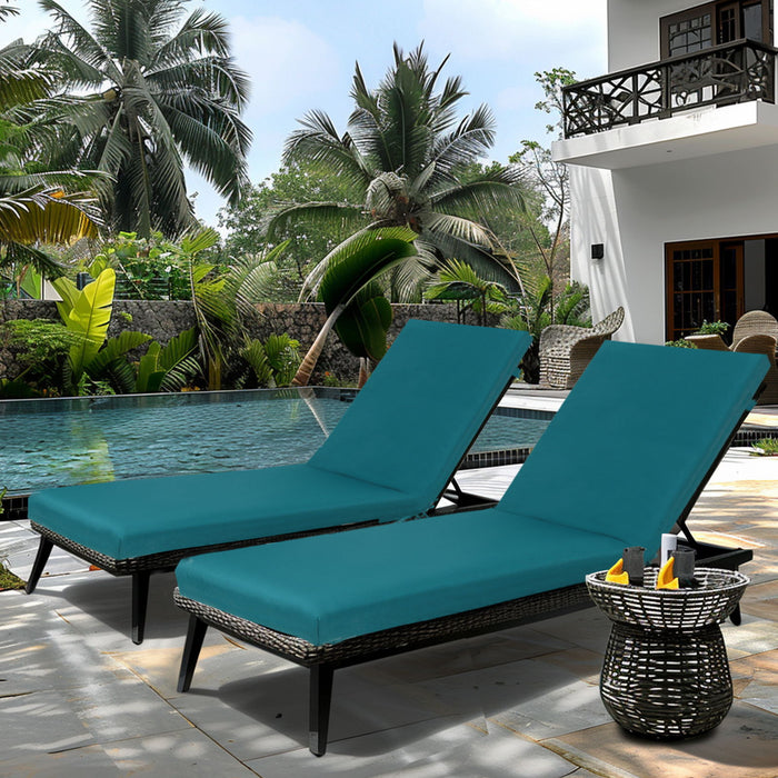 Giga 2-piece outdoor chaise lounge cushions set with plush back and seat cushions for patio furniture comfort