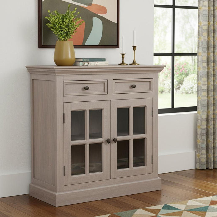 Solid Wood Accent Cabinet With Two Doors Two Drawers - Brown