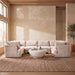 Meridian Furniture Hammond velvet performance fabric 6-piece U-shaped sectional sofa with plush upholstery and modern design.