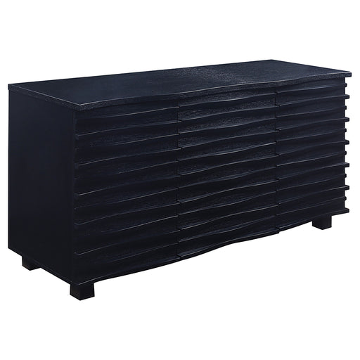 CoasterEssence Stanton black 3-drawer sideboard buffet cabinet with sleek design and ample storage space.