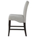 Set of two CoasterEssence Stanton velvet upholstered counter chairs in grey with cushioned seats and modern design.