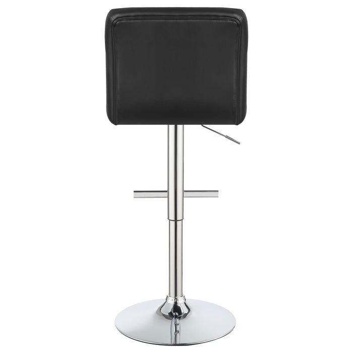 Lenny Tufted Adjustable Leatherette Bar Stool Black (Set of 2)