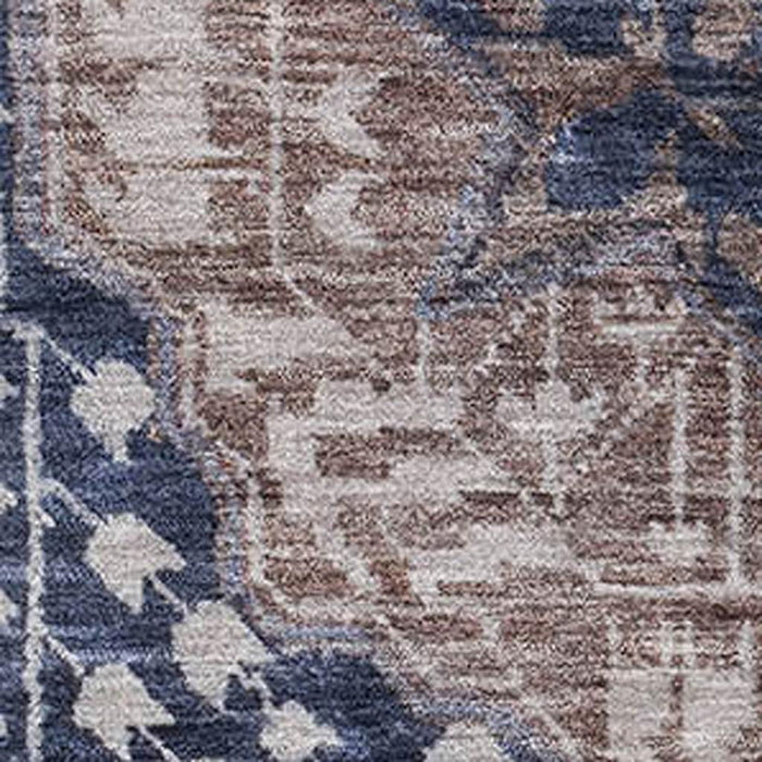 10' X 14' Diamond Washable Area Rug With UV Protection (708247) - Brown / Blue / Beige