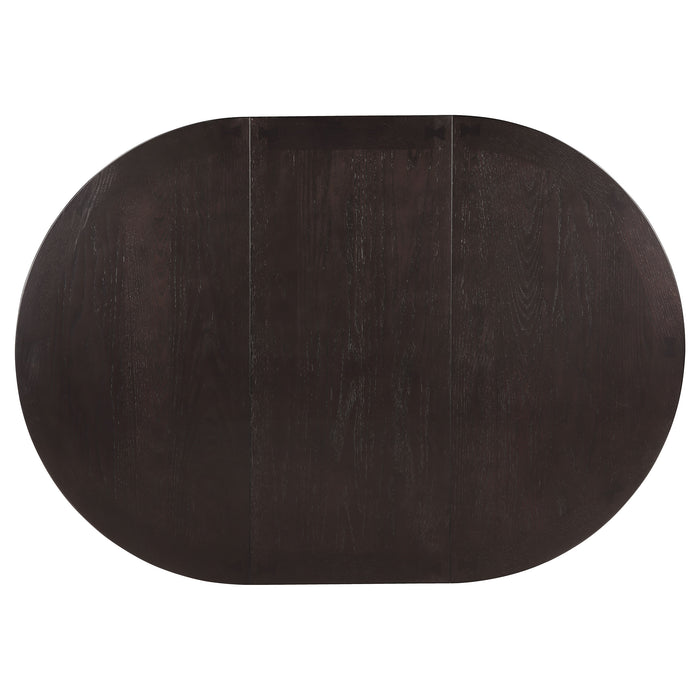 Lavon Oval 60-inch Wood Extension Leaf Dining Table Espresso