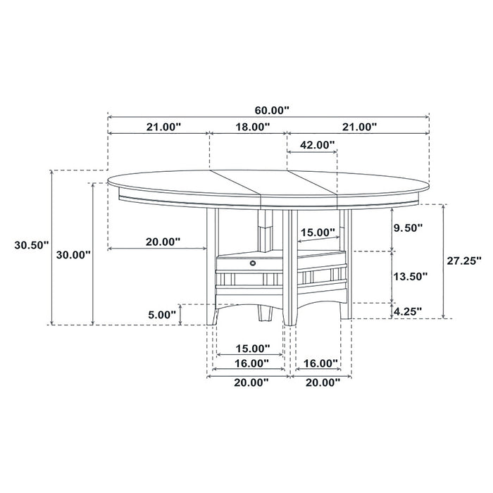 Lavon Oval 60-inch Wood Extension Leaf Dining Table Espresso