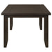 Rectangular 66-inch wood dining table in cappuccino finish with sleek design, ideal for modern dining rooms.