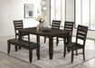 Set of two Dalila Wood Dining Side Chairs in cappuccino finish showcasing elegant wooden frames and upholstered seats.