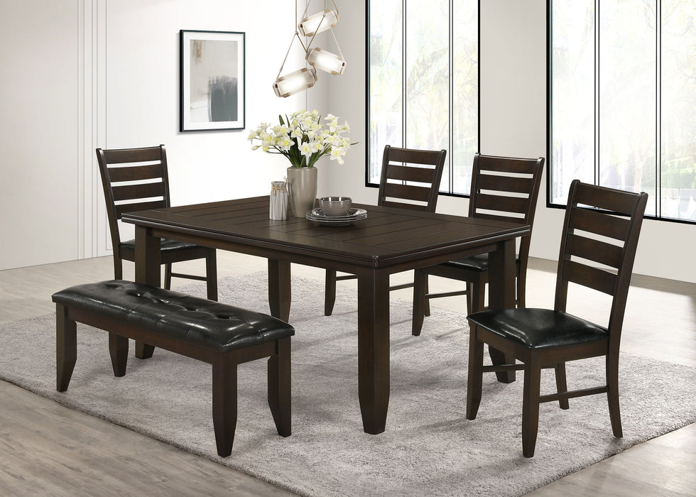 Dalila Faux Leather Upholstered Wood Dining Bench Cappuccino