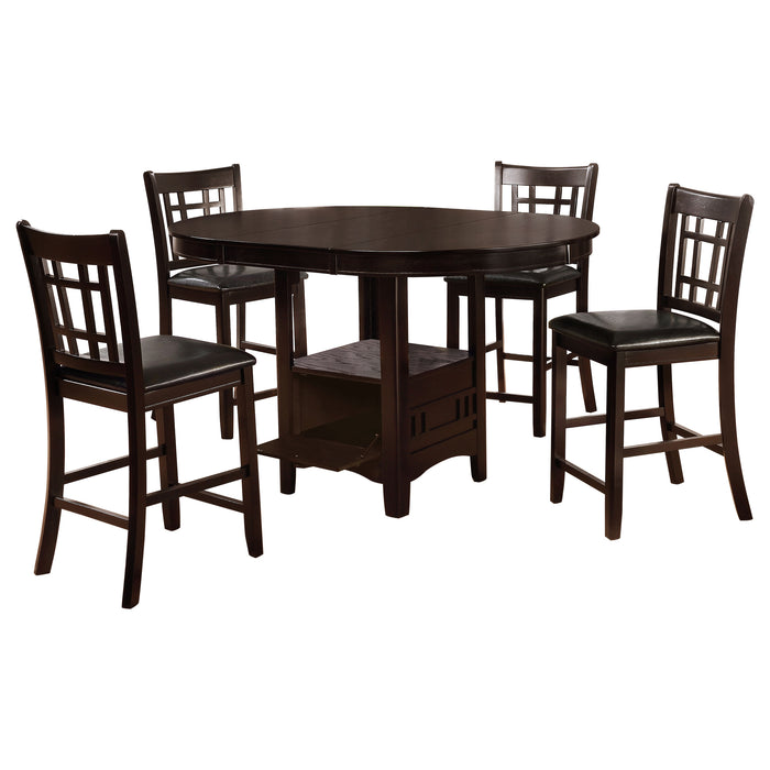 Lavon 5-piece Oval Counter Height Extension Dining Set Espresso