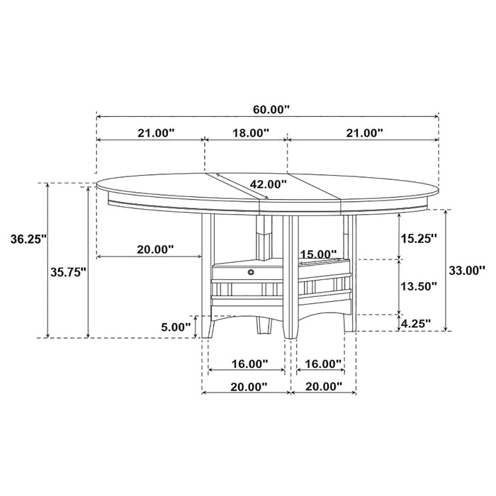 Lavon 5-piece Oval Counter Height Extension Dining Set Espresso