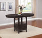 Espresso Lavon Oval 60-inch counter height extension dining table by CoasterEveryday, showcasing its polished wooden surface and sturdy legs.