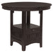 CoasterEveryday Lavon Oval 60-inch counter height extension dining table in espresso wood finish, showing the table's oval shape and extended surface