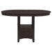 Espresso Lavon Oval 60-inch counter height extension dining table by CoasterEveryday, featuring a smooth oval surface and sturdy legs.