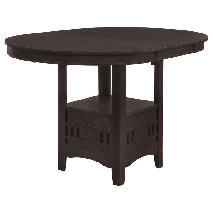 Espresso Lavon Oval 60-inch counter height extension dining table with sturdy wood finish and modern design.