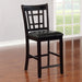 Set of two CoasterEveryday Lavon wood counter height dining chairs in black and espresso, showcasing sleek, modern furniture design.