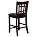 Pair of CoasterEveryday Lavon wood counter height dining chairs in black and espresso with sleek, modern design.