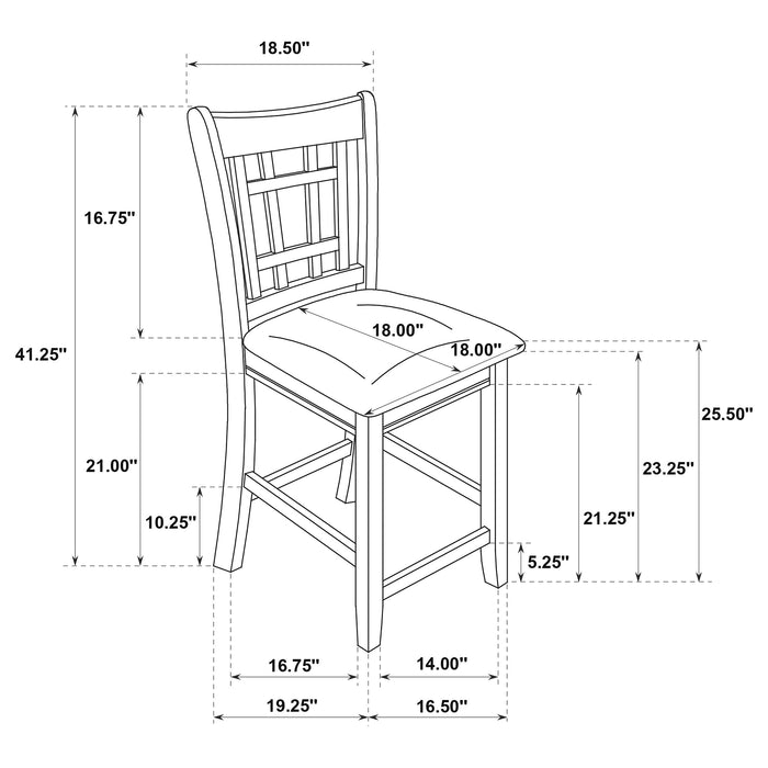 Lavon Wood Counter Height Dining Chair Black and Espresso (Set of 2)
