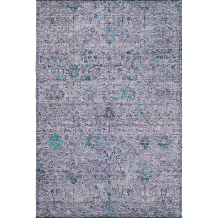 10' X 14' Oriental Washable Area Rug With UV Protection (709780) - Lavender / Teal