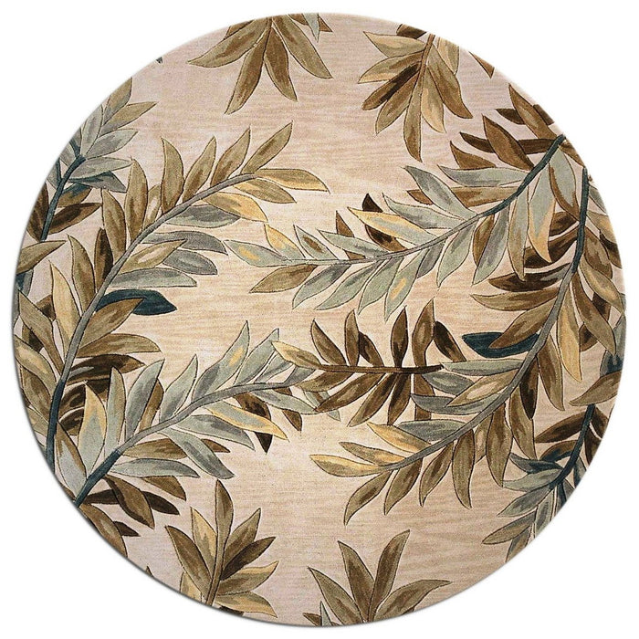 7' Round Wool Area Rug - Ivory