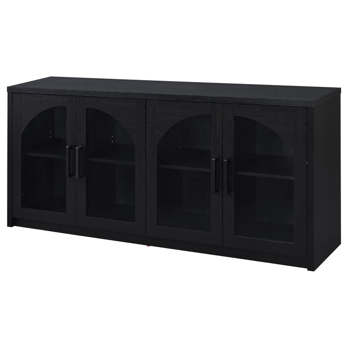 Riva 4-door Dining Sideboard Buffet Storage Credenza Black