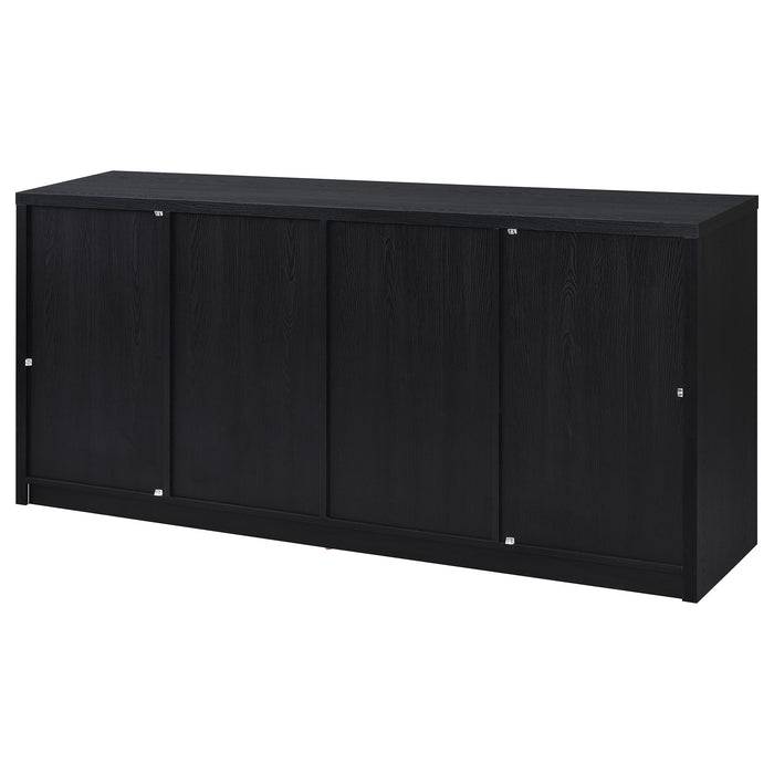 Riva 4-door Dining Sideboard Buffet Storage Credenza Black