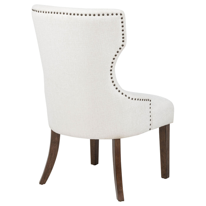 Baney Fabric Upholstered Dining Side Chair Cream and Dark Oak