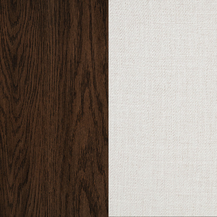 Baney Fabric Upholstered Dining Side Chair Beige and Dark Oak
