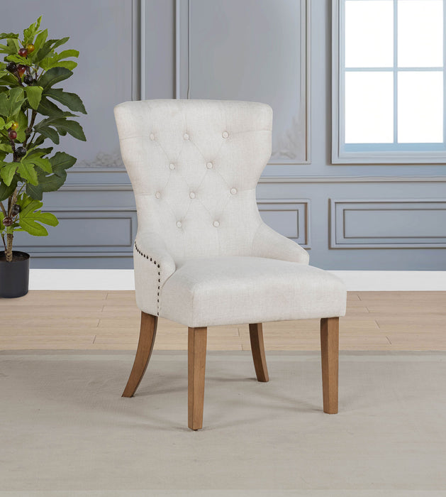 Baney Fabric Upholstered Dining Side Chair Beige and Rustic Honey