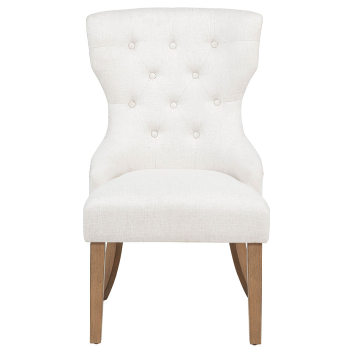 Baney Fabric Upholstered Dining Side Chair Beige and Rustic Honey