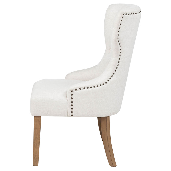 Baney Fabric Upholstered Dining Side Chair Beige and Rustic Grey