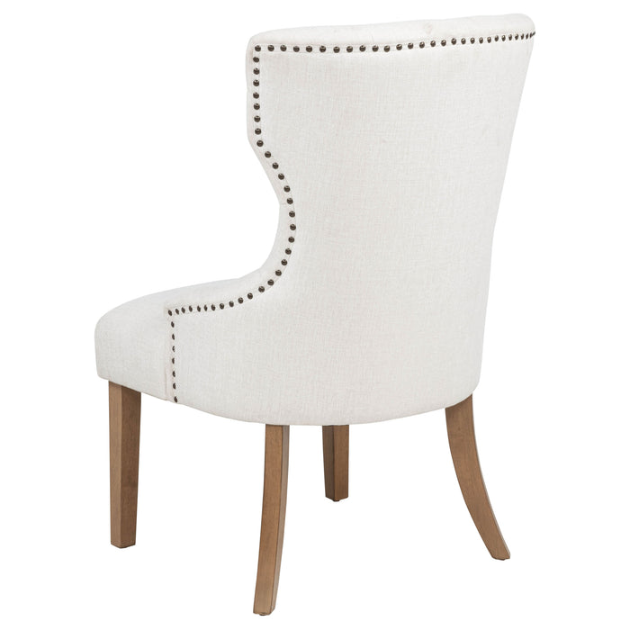 Baney Fabric Upholstered Dining Side Chair Beige and Rustic Honey