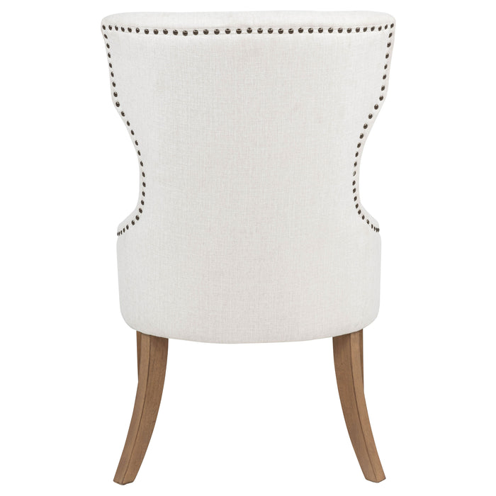 Baney Fabric Upholstered Dining Side Chair Beige and Rustic Honey