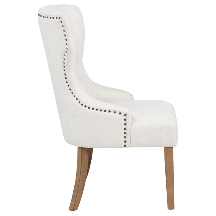 Baney Fabric Upholstered Dining Side Chair Beige and Rustic Honey