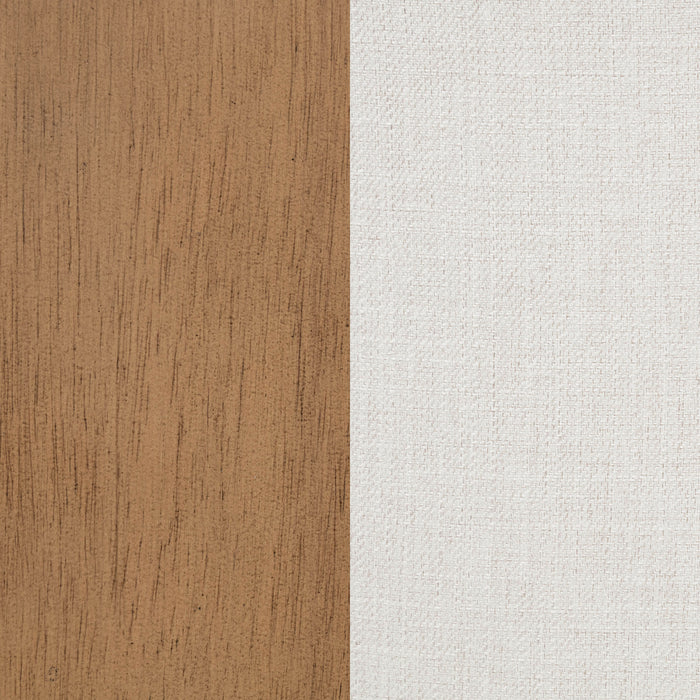 Baney Fabric Upholstered Dining Side Chair Beige and Rustic Honey