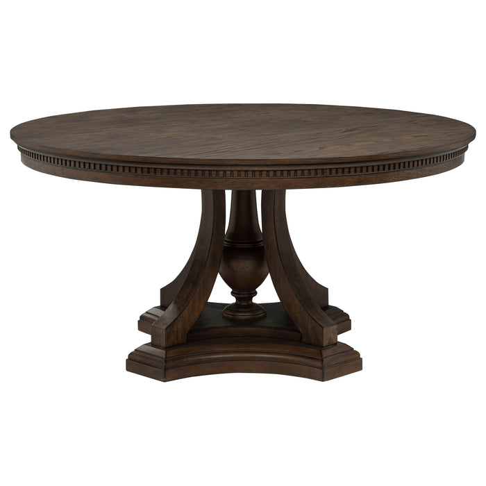 Ridgewell 5-piece Round Pedestal Dining Set Dark Oak
