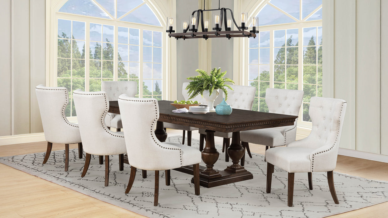 Ridgewell 9-piece Rectangular Trestle Dining Set Dark Oak