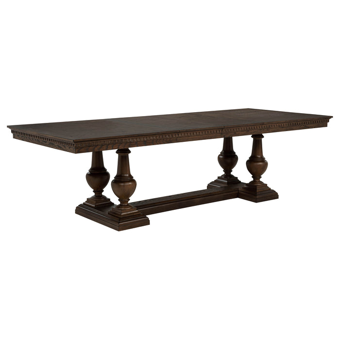 Ridgewell 9-piece Rectangular Trestle Dining Set Dark Oak