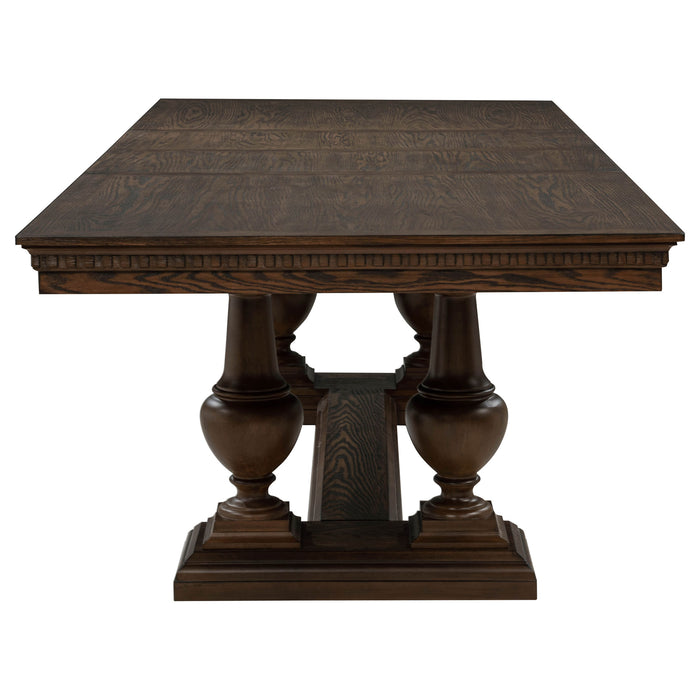 Ridgewell 9-piece Rectangular Trestle Dining Set Dark Oak