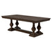 Dark oak Ridgewell rectangular trestle dining table from CoasterEveryday, showcasing sturdy wooden furniture design.