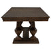 Dark oak Ridgewell rectangular trestle dining table by CoasterEveryday, showcasing sturdy wooden furniture with a classic design.