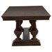 Dark oak Ridgewell rectangular trestle dining table by CoasterEveryday, showing sturdy wooden tabletop and trestle legs.