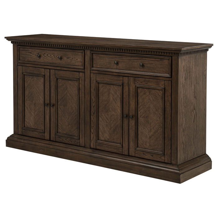 Ridgewell 2-drawer 4-door Dining Server Dark Oak