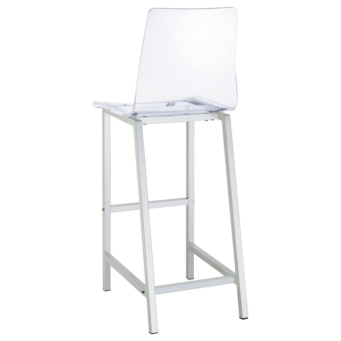 Tolbert 5-Piece Glass Top Bar Table Set with Acrylic Chairs Chrome