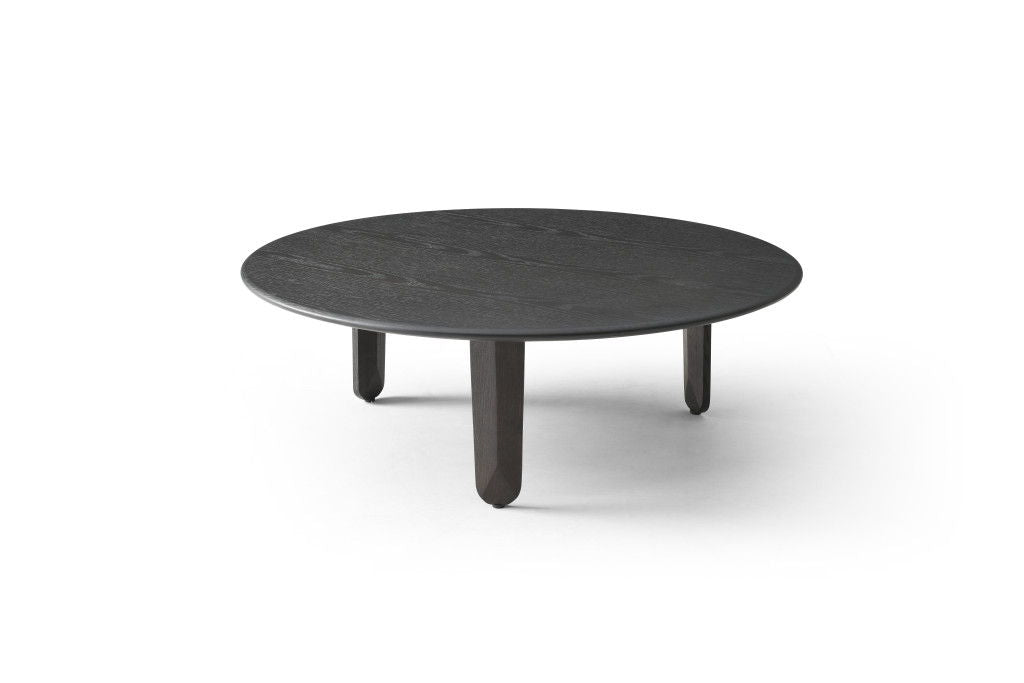 Solid Wood Round Coffee Table - Black
