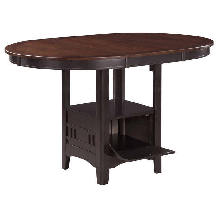 Lavon 5-piece Oval Counter Height Extension Dining Set Light Chestnut