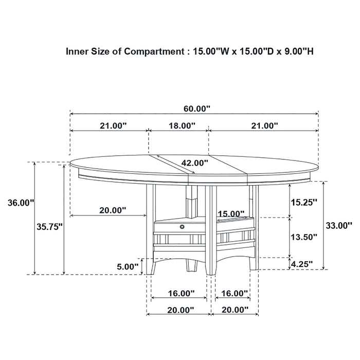 Lavon 5-piece Oval Counter Height Extension Dining Set Light Chestnut