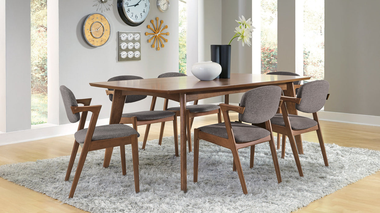 Malone 7-piece Rectangular Dining Table Set Dark Walnut